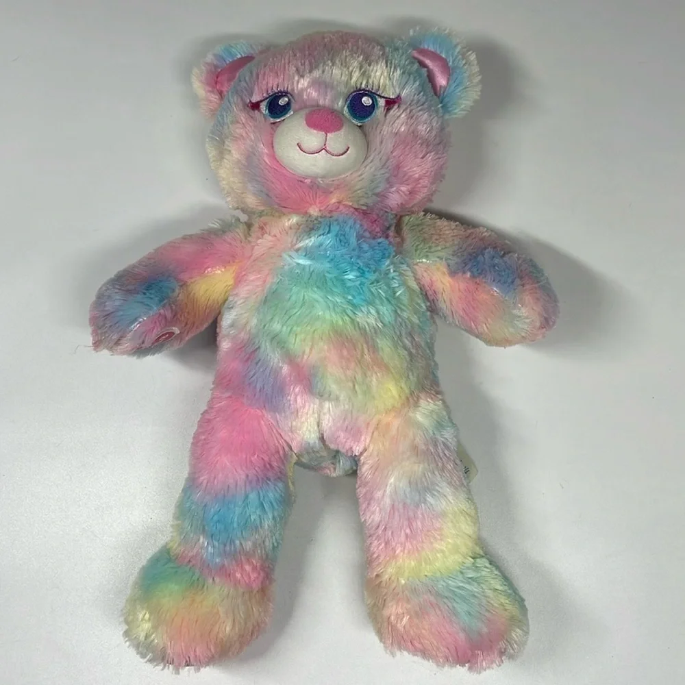 Build a Bear Tie Dye Pink Blue Bear Stuffed Animal Plush ~18